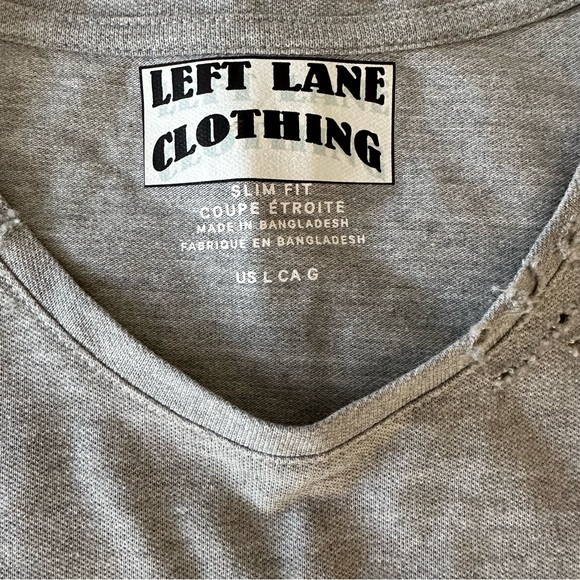 Left Lane Clothing Distressed Embroidered Logo Men's Short Sleeve Shirt … - Picture 4 of 8